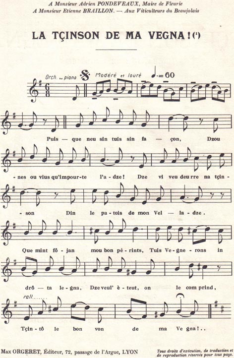 Première page de la partition